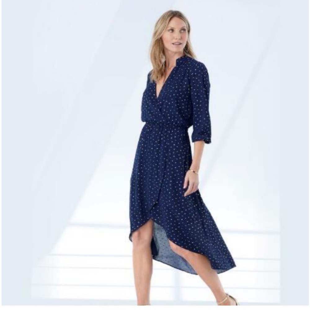 Laundry By Shelli Segal Faux Wrap Hi-Low Hem Dress